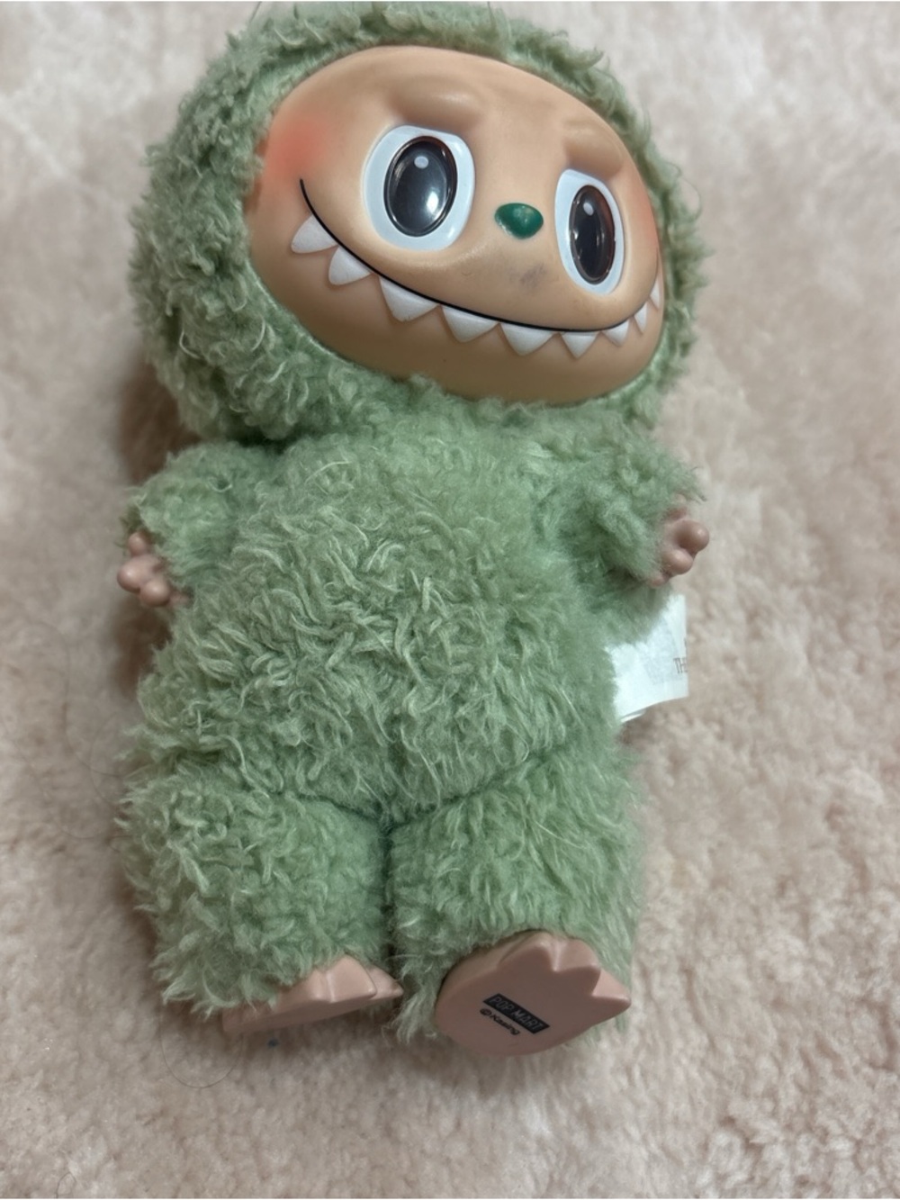 Cute Fuzzy Green Monster Plush Toy - Soft Hugging Companion